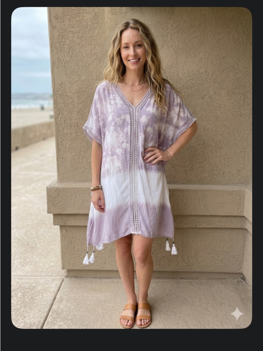 Surf Gypsy Lavender Tie-Dye V-Neck Swim Coverup